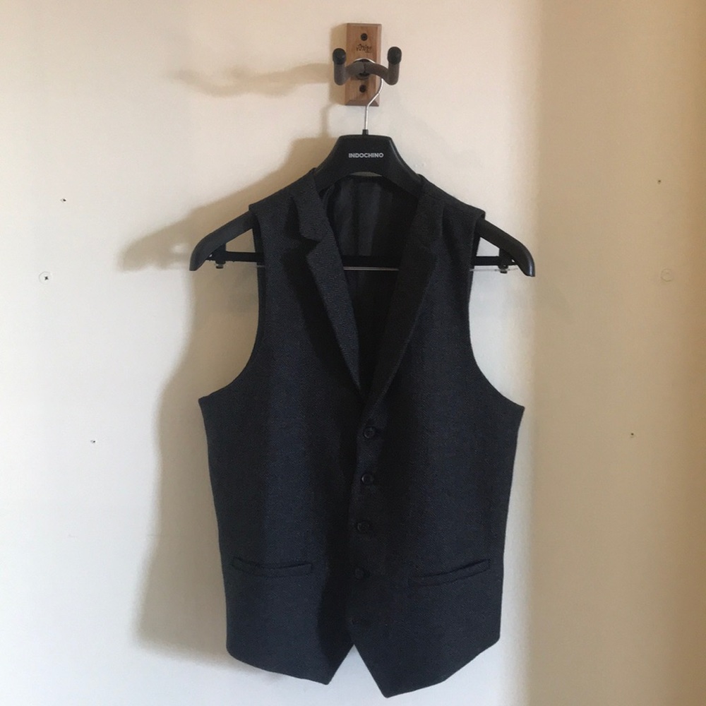 Wool Vest/Waistcoat, Charcoal